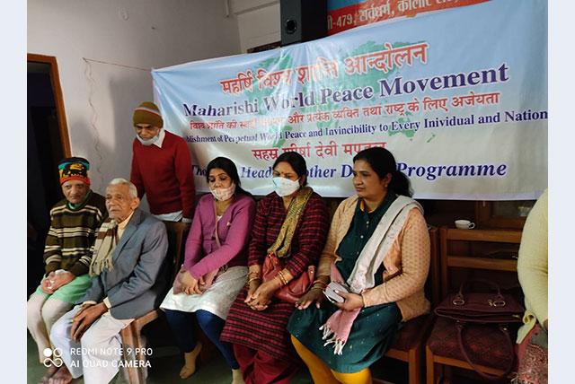 Sahasrasheersha Devi Mandal, female wing of Maharishi World Peace Movement celebrated New Year at ???Apna Ghar Old Age Home, Kolar Road Bhopal on 5th January 2020. 