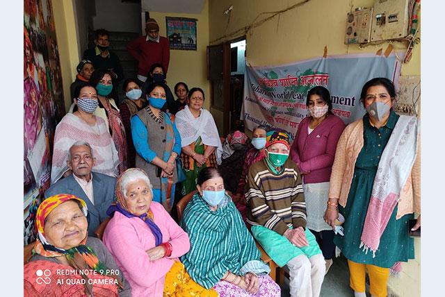 Sahasrasheersha Devi Mandal, female wing of Maharishi World Peace Movement celebrated New Year at ???Apna Ghar Old Age Home, Kolar Road Bhopal on 5th January 2020. 