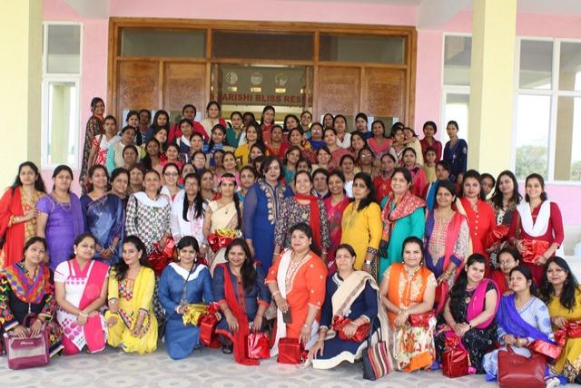 Maharishi Sahasrasheersha Devi Mandal, ladies wing of Maharishi World Peace Movement has celebrated International Women Day 2018 at Maharishi Bliss Residency Bhopal. Group Photo.