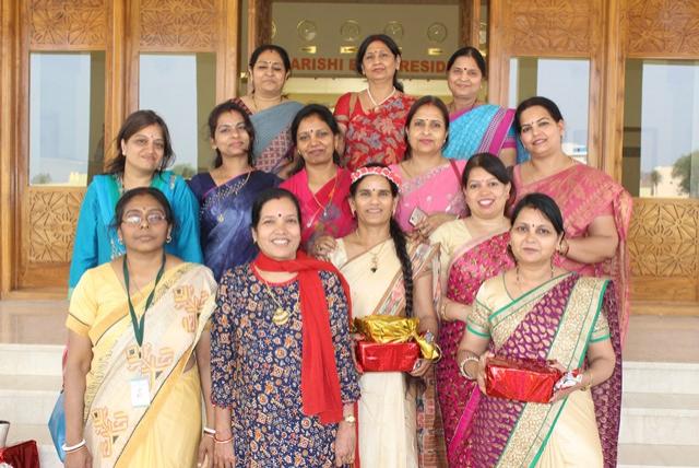 Maharishi Sahasrasheersha Devi Mandal, ladies wing of Maharishi World Peace Movement has celebrated International Women Day 2018 at Maharishi Bliss Residency Bhopal. Group Photo.