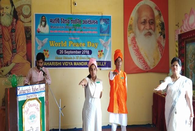 Celebration of Maharishi World Peace Day at MVM Bareilly we gracefully celebrated the occasion of Maharishi World Peace Movement.